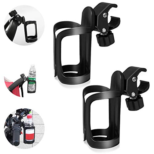 Bicicletas Portabidones,2 Bike Cup Holder, 360 Grados de rotación Bebida Botella de Agua jaulas Cochecitos de bebé para Bicicletas, Bicicletas de montaña, cochecitos de bebé y sillas de Ruedas