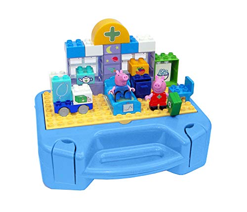 BIG -Bloxx Peppa Pig - Maletín médico - Juego de construcción de maletín de Cuidado médico Peppa Pig y George y maletín de médico, 32 Piezas, para niños a Partir de 18 Meses