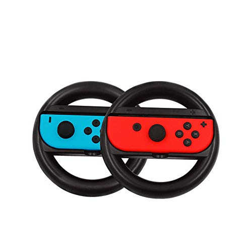 BJ-SHOP Volante Nintendo Switch,Joy-con Racing Wheel Controladores Handle Grips para Nintendo Ergonomic Design Switch Mario Kart (Azul y Rojo)