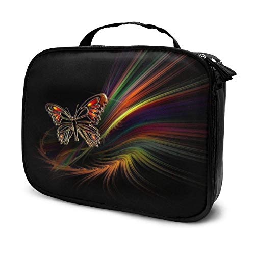 Bolsa de aseo de gran capacidad, diseño de mariposas, multicolor para insectos, grafiti, panda, bolsa de maquillaje portátil, bolsa de almacenamiento para mujeres y niñas