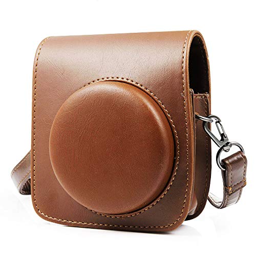 Bolsas de cámara para Fujifilm Instax Mini 90, MOOKLIN Fundas para cámara PU Leather Case Bag Bolsa de Hombro Individual con Dibujos Animados y Bolsillo para Cámara Fujifilm Instax Mini 90 - Marrón