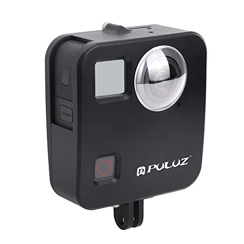 Bolso de la cámara BZN for GoPro Fusión Shell Que Contiene la aleación de Aluminio CNC Celda de protección con los Casquillos de Montaje básico y Lente (Negro) (Color : Black)