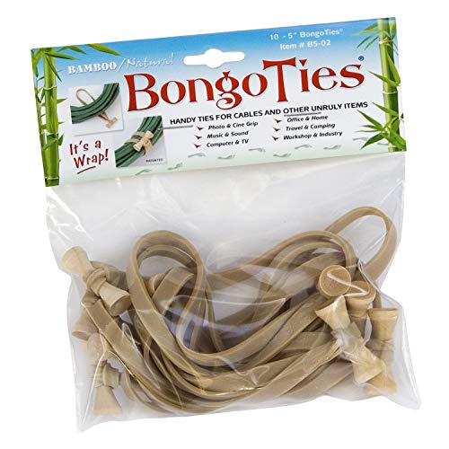 BongoTies Bongo B5-02 - Lote de 10 bridas para cables y otros objetos rebeldes.