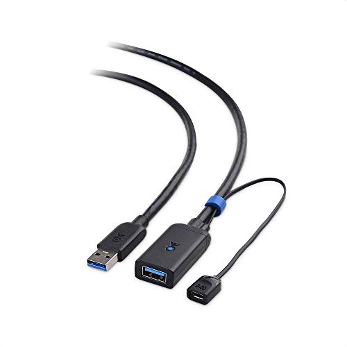 Cable Matters Cable de extensión USB 3.0 Activo, Cambiador de género Macho a Hembra con Amplificador de señal para Oculus Rift S, HTC Vive, Valve Index, cámara Web y más, 5 Metros