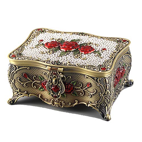 Caja de almacenamiento de la joyería Joyero de dama Caja de joyería de época Boutique Metal Retro Rosa Conjunto Restauración de barrena Forma antigua Con caja de espejo Decoración Almacenamiento Almac Caja de almacenamiento de la joyería Joyero de dama Caja de joyería de época Boutique Metal Retro Rosa Conjunto Restauración de barrena Forma antigua Con caja de espejo Decoración Almacenamiento Almac
