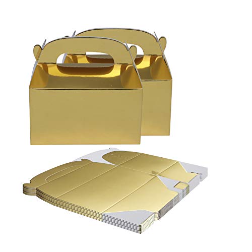 Caja Regalo (Pack de 24) - 15 x 16 x 9.3cm Cajas Regalo Papel Dorado Brillante - Cajitas de Regalo para Niños - Cajita Regalo Personalizado, Baby Shower