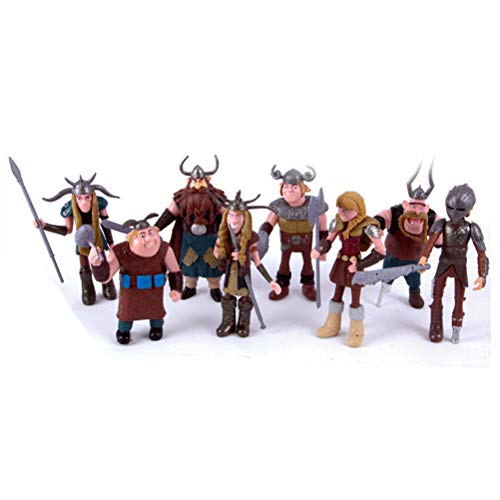 CAKJCAR 8 juguetes de muñeca vikinga para entrenar a tu dragón, regalo de cumpleaños, día festivo, regalo de Navidad