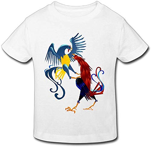 Camiseta Colorida de Manga Corta para bebés de Dos gallos de Pelea Coloridos S