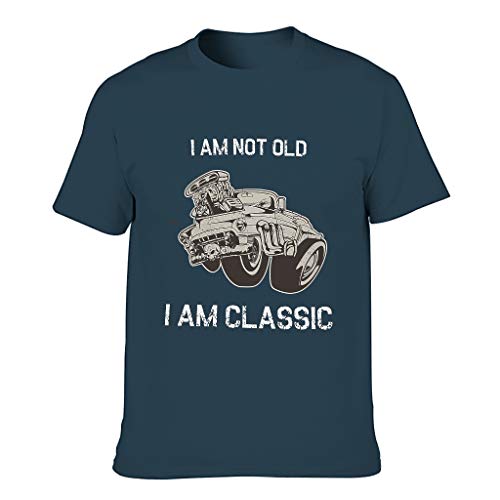 Camiseta con diseño de estilo europeo con texto en inglés «I Am Not Old I Am Classic» para hombre con sensación de luz para la familia.