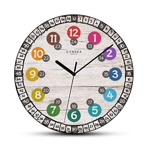 Cander Berlin MNU 7730 - Reloj de pared infantil (madera, silencioso, 30,5 cm, tablero DM, dial de aprendizaje, lectura de la hora en alemán) Cander Berlin MNU 7730 - Reloj de pared infantil (madera, silencioso, 30,5 cm, tablero DM, dial de aprendizaje, lectura de la hora en alemán)