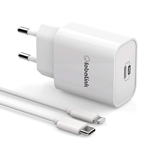 Cargador iPhone Carga Rapida GlobaLink, Cargador Rapido iPhone USB C+MFi Cable USB C a Lightning 2M, Power Delivery 3.0 para iPhone 12/12 Pro MAX/SE 2020/11 Pro Max/11 Pro/11/XS/XR/X/8, iPad Cargador iPhone Carga Rapida GlobaLink, Cargador Rapido iPhone USB C+MFi Cable USB C a Lightning 2M, Power Delivery 3.0 para iPhone 12/12 Pro MAX/SE 2020/11 Pro Max/11 Pro/11/XS/XR/X/8, iPad