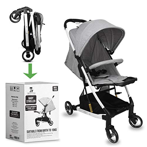 Carrito Bebe Compacto y Plegable -Fácil de Plegar, Desplegar y para Viaje - Comodidad y Ajustable para Bebé y Niño (Nacimiento a 15kg) - Manija, Barra de Protección y Arnés de 5 puntos Carrito Bebe Compacto y Plegable -Fácil de Plegar, Desplegar y para Viaje - Comodidad y Ajustable para Bebé y Niño (Nacimiento a 15kg) - Manija, Barra de Protección y Arnés de 5 puntos