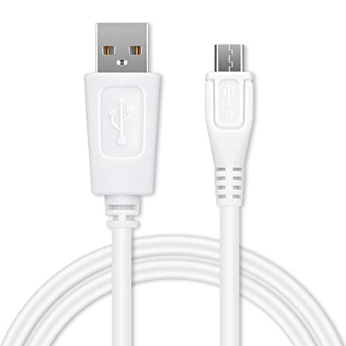 CELLONIC® Cable USB dato (1m 1A) Compatible con JBL Flip 2, 3, 4 / Charge 1, 2, 3 / Pulse 1, 2, 3 / Go 1, 2 / Clip 1, 2 / Link 10, 20 (Micro USB a USB A (Standard USB)) Cable de Carga Blanco