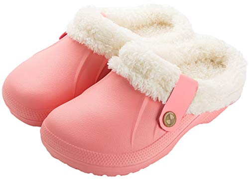 ChayChax Impermeable Zapatillas de Estar por casa para Mujer Hombre Zuecos con Forro Pelusa Caliente Pantuflas Interior Zapatillas Invierno Al Aire Libre