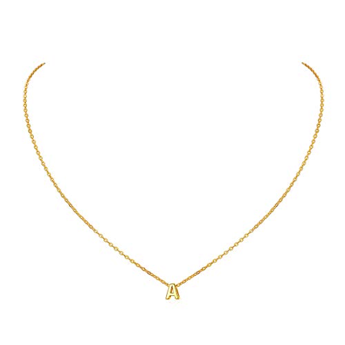 ChicSilver Cadena Oro Inicial A Plata de Ley 925 Colgante Veintiseis Alfabeto Cadena Elegante Fina Regalo Hombres Mujeres Joyería Minimalista