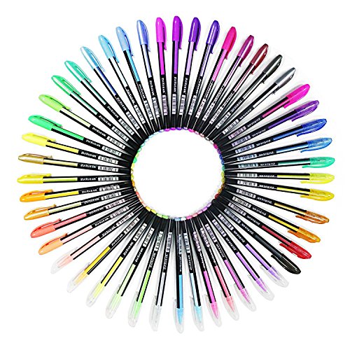 Ciaoed 48 Set Bolígrafo de gel Metálico Premium Glitter Tinta Gel Bolígrafo para Adultos Libros Colorear Dibujar