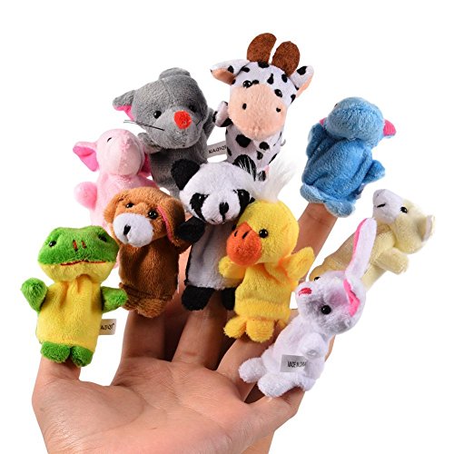 Cisixin 10 Pedazos del Bebé Dedo de Las Marionetas de Dedo Marionetas de Mano Animales de Juguete Lindo del Bebé