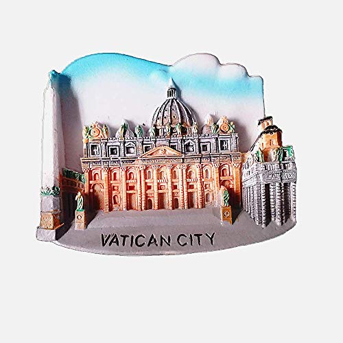 Ciudad del Vaticano, Roma, Italia, 3D Imán de nevera Regalo de recuerdo, Decoración del hogar y de la cocina Etiqueta magnética Refrigerador Colección de imanes