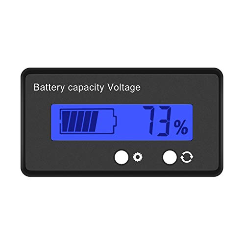 Cofemy Monitor de batería,DC 6V 12V/24V/36V/48V Monitor de Capacidad de batería LCD, medidor de Capacidad de batería Universal