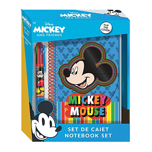 Conjunto cuaderno y boligrafo multicolor disney Mickey Mouse.El regalo para niños ideal e imprescindible para la etapa escolar.Producto Oficial.