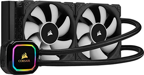 Corsair iCUE H100i RGB PRO XT Refrigerador Líquido para CPU, Radiador de 240 mm, Dos Ventiladores Corsair ML PWM de 120 mm, 400 - 2400 RPM, Cabezal de Bombeo RGB Dinámico y Multizona, Negro