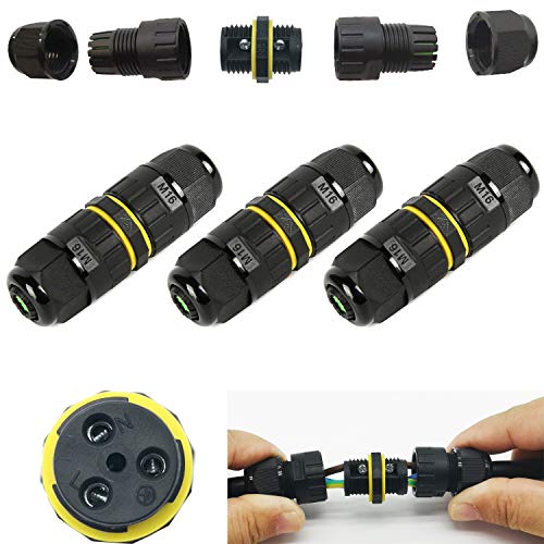CTRICALVER 3pcs IP68caja de conectores impermeables uso exterior| subterráneo cajas conexiones eléctricas para Cable de Diámetro Ø 7-10mm|acoplador de manguito exterior negro Para 2 PIN / 3 PIN CTRICALVER 3pcs IP68caja de conectores impermeables uso exterior| subterráneo cajas conexiones eléctricas para Cable de Diámetro Ø 7-10mm|acoplador de manguito exterior negro Para 2 PIN / 3 PIN