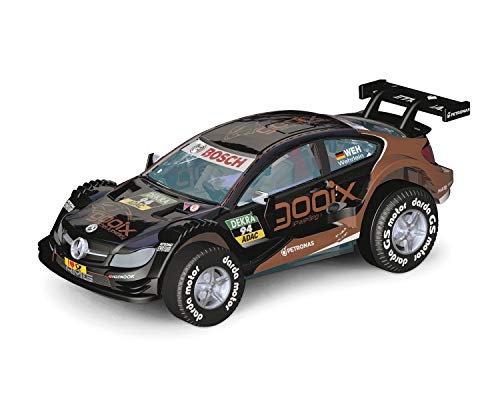 Darda 50395 Coche Mercedes-Benz C-Coupé DTM Wehrlein, Coche de Carreras con Motor de Retirada Intercambiable, vehículo con Motor de Arrastre para niños a Partir de 5 años, Coche de Carreras, Negro