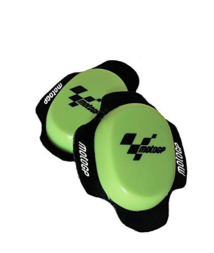 Deslizadera de rodilla para motoristas, rodillera deslizantes carretera circuito competicion sliders con logo MotoGP (Verde)