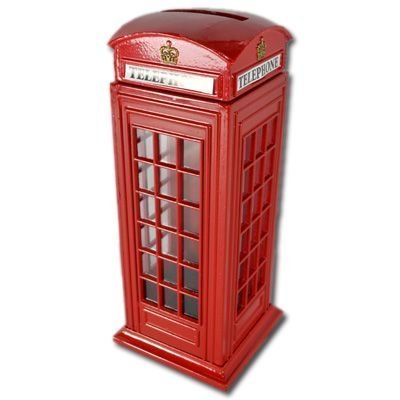 DIE CAST METAL TELEPHONE BOX MONEY BANK by Dream Direct