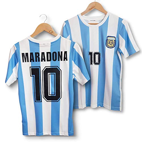 Direct Sport - Camiseta de Maradona, Argentina, 86 retro, de la selección argentina de fútbol de 1986, Réplica (L)