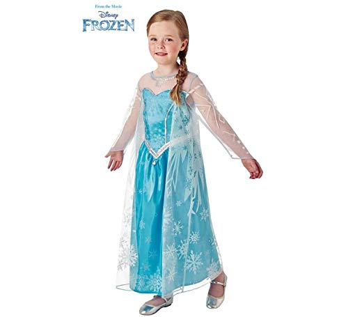 Disney Frozen - Disfraz de princesa Elsa para niña, infantil 5-6 años (Rubie's 630574-M)