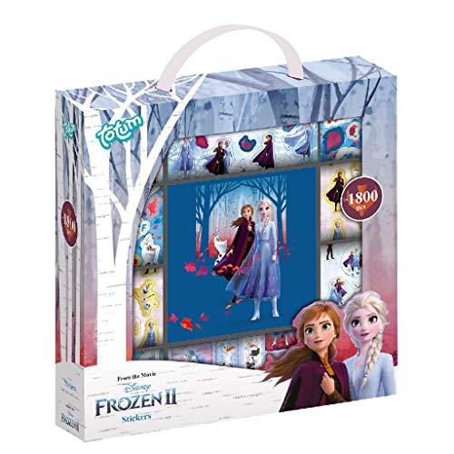 Disney Frozen II - Caja de pegatinas con más de 1800 pegatinas en 14 rollos, diseño de Anna y Elsa, flores y letras
