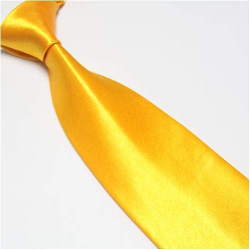DJLHNColor de los Hombres Seda Corbata de Negocios para Hombres Corbata de poliéster y Seda Azul Turquesa - Oro Amarillo