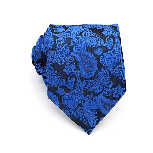DJLHNModa para Hombre Corbata 8CM Corbata de Seda Azul Floral Dot Jacquard Tejido Corbatas clásicas para Hombres Formal Business Wedding Party Groom - XT-08