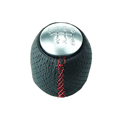 DoLED - Pomo de palanca de cambios de piel y tapa con costura roja de 6 velocidades DoLED - Pomo de palanca de cambios de piel y tapa con costura roja de 6 velocidades