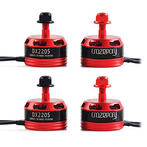 DroneAcc 4pcs DX2205 2300KV Brushless Motor 2CW 2CCW 2-4S Racing Edition Red for QAV210 X220 QAV250 FPV Racing Drone