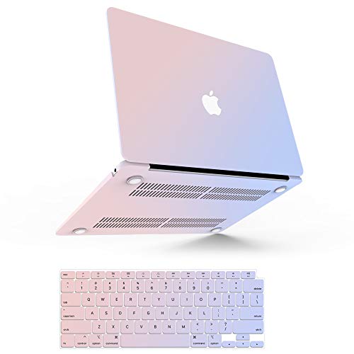 Estuche para MacBook Air M1, Estuche para MacBook Air de 13 pulgadas 2020 2019 2018 A2337 A2179 A1932, Carcasa Rígida de Plástico para Mac Air 2020 con Touch ID + 2 Cubiertas de Teclado, Rosa Azul