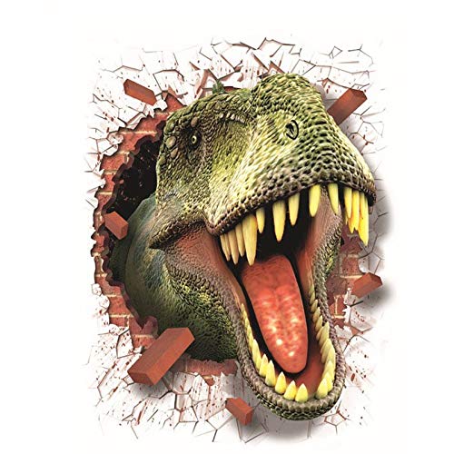 Etiqueta de la pared 3D espantoso del dinosaurio animal, extraíble arte moderno de PVC for el Hogar, for el Corredor sala de juegos for niños y adolescentes de decoración de interior 50x70cm