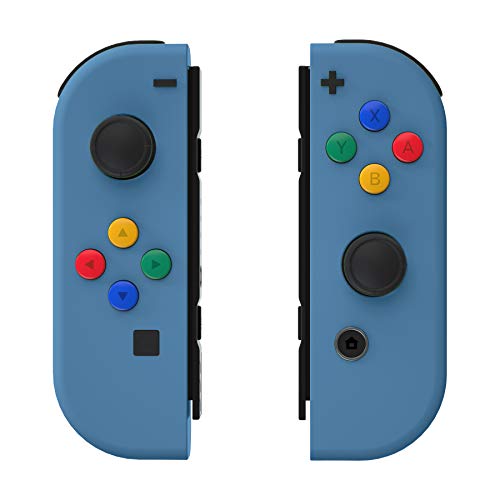 eXtremeRate Carcasa para JoyCons de Nintendo Switch Funda de Agarre Shell de Bricolaje Cubierta Tacto Suave con ABXY Drecctión Botones para Nintendo Switch No Incluye Carcasa de Consola(Azul Azafata)