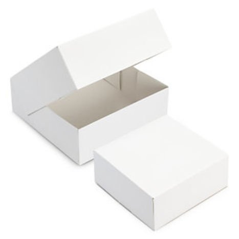 FaisTonGateau – Lote de 50 Cajas cuadradas para repostería (20 x 20 x 5 cm), Color Blanco