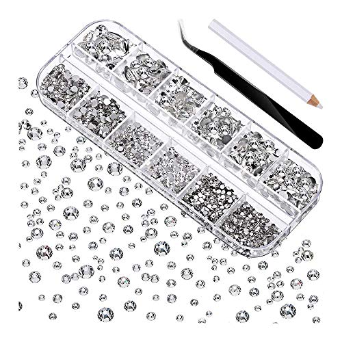 Feliciay 2400 Piezas De Cristal Redondo De 2 A 6,5 Mm, Con Parte Trasera Plana, Piedras De EstráS, Manualidades, Cara, Arte, Ropa, Zapatos, UñAs, DecoracióN (Blanco, 6 TamañOs) Feliciay 2400 Piezas De Cristal Redondo De 2 A 6,5 Mm, Con Parte Trasera Plana, Piedras De EstráS, Manualidades, Cara, Arte, Ropa, Zapatos, UñAs, DecoracióN (Blanco, 6 TamañOs)
