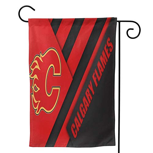 Fendy-Shop Protección UV Lavable Bandera de jardín Calgary Puck F-la-Mes Poliéster a Prueba de Viento 12.5"x18" / W32cm x L48cm Cartel de Banner de Patio Exterior