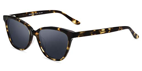 Firmoo - Gafas de sol polarizadas para mujer (protección UV400), gafas de sol con cristales polarizados, protección antideslumbrantes, ojos de gato y leopardo Lentes grises. M