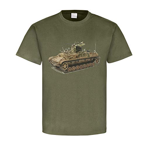 Flakpanzer Flak Kettenfahrzeug Wirbelwind Panzer IV FlakPz Wk2 Vierlingsflak 2 cm Camiseta #20377 verde oliva L
