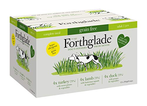 Forthglade Comida para Perros 100% Natural, sin Cereales, Paquete Completo de Comida húmeda para Perros, 395 g, Paquete de 12