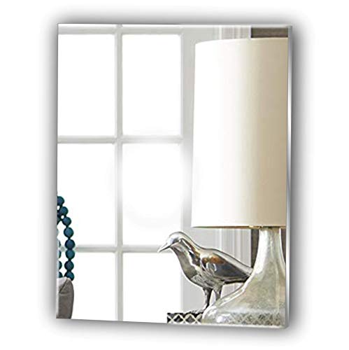Frameless Rectangle Glass Look Acrylic Mirror - Stick on Mirror - Complete Kit - Bedroom - Living Room - Hallway - Any Room