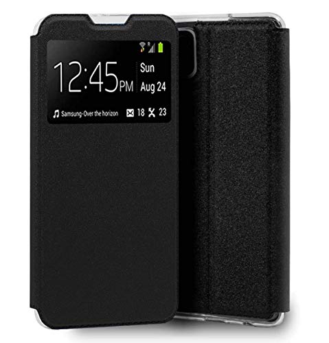 Funda Libro Soporte con Ventana para Samsung Galaxy A12 Color Negra Funda Libro Soporte con Ventana para Samsung Galaxy A12 Color Negra
