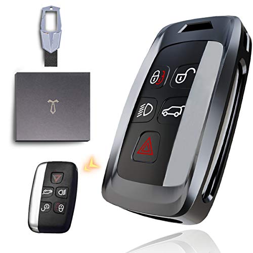 Funda Llave para Land Rover, 5 Botones Carcasa de Llave de Coche, Cáscara de Aleación de Zinc con Llavero, Compatible con Range Rover Sport Discovery Evoque Jaguar XE XF XJ LR4 Funda Llave para Land Rover, 5 Botones Carcasa de Llave de Coche, Cáscara de Aleación de Zinc con Llavero, Compatible con Range Rover Sport Discovery Evoque Jaguar XE XF XJ LR4