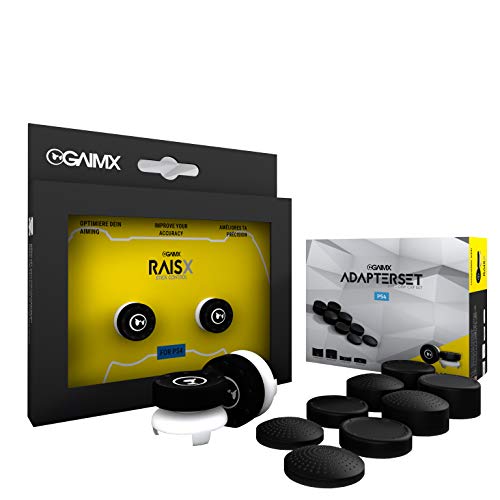GAIMX RAISX set adaptadores 8 en 1 – Diana Premium para PS4 – prolongación thumbstick con agarre intercambiable – Mejora de puntería hasta 50% en juegos disparos