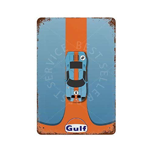 GDRAY Ford GT40 Gulf - Placa de metal para decoración de pared, diseño vintage del Golfo